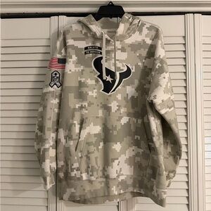 Nike Men’s Houston Texans Camo Salute To Service Pullover Hoodie - Tan & White